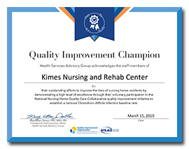Quality Improvement Champion Award -- click to enlarge